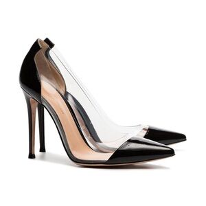 Gianvito Rossi, Plexi pumps, 105 PVC, black, Size 38